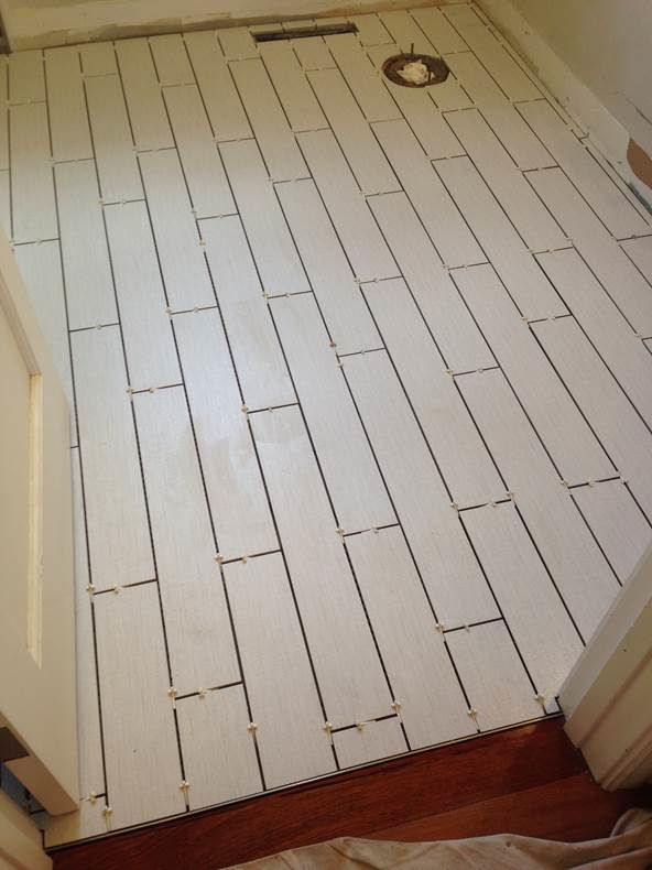 Tiled Shower Floor - Subway Tiles