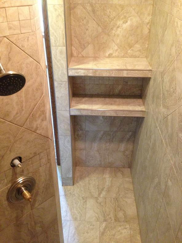 Walk in Shower Shelves - Tiled
